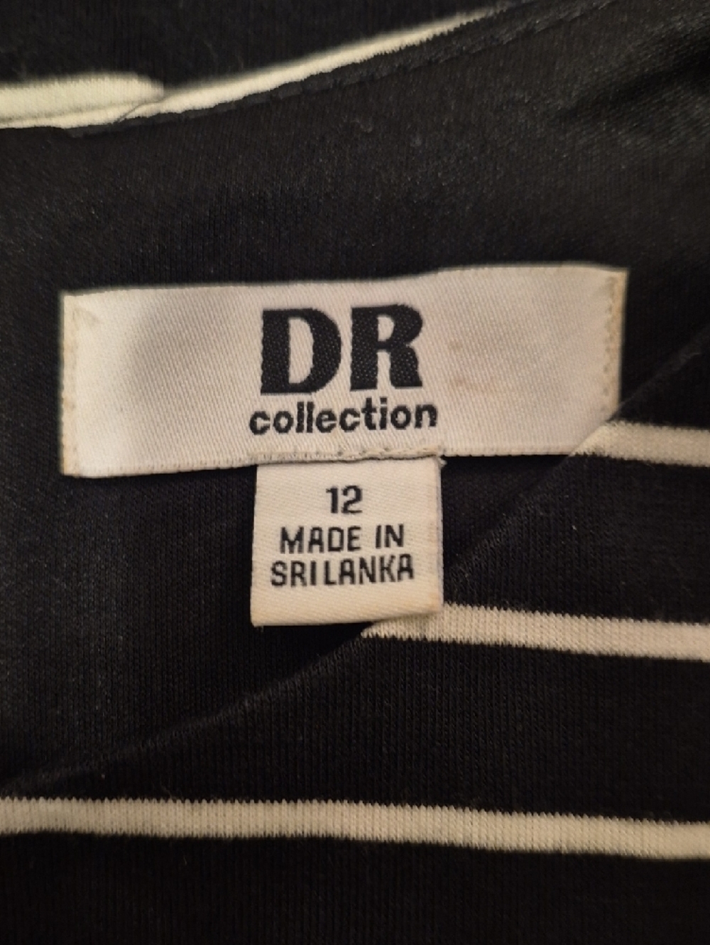 Black and White Striped Midi Sheath Dress - Picture 4 of 6